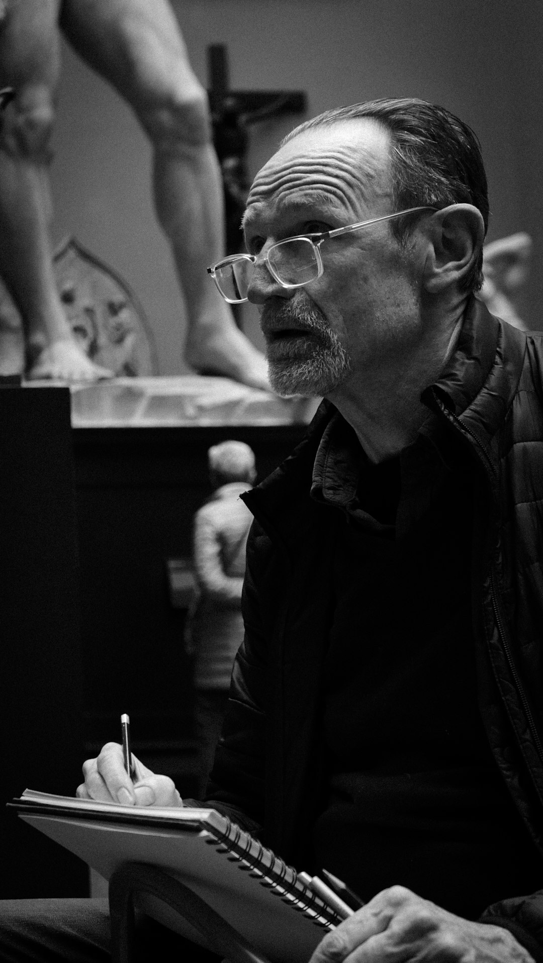 Studio portrait of a serious middle-aged Croatian man, an author