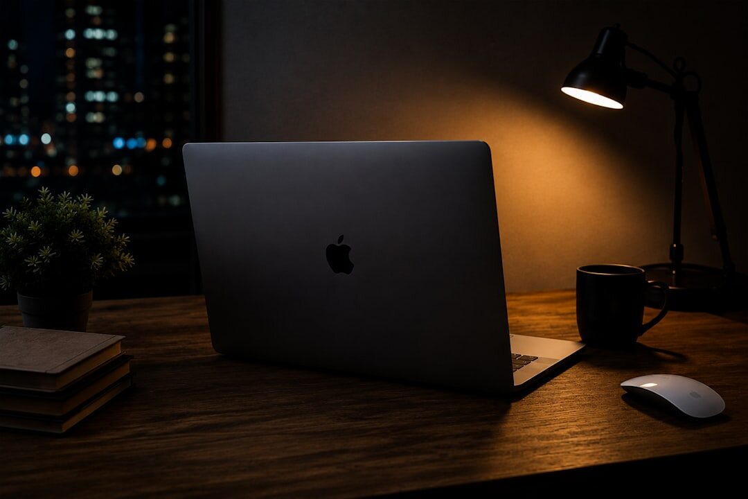writer at desk night